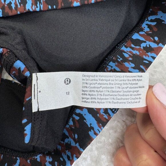 Lululemon Energy Bra Leopard Camo Blue Nile Multi 12 - Picture 5 of 10